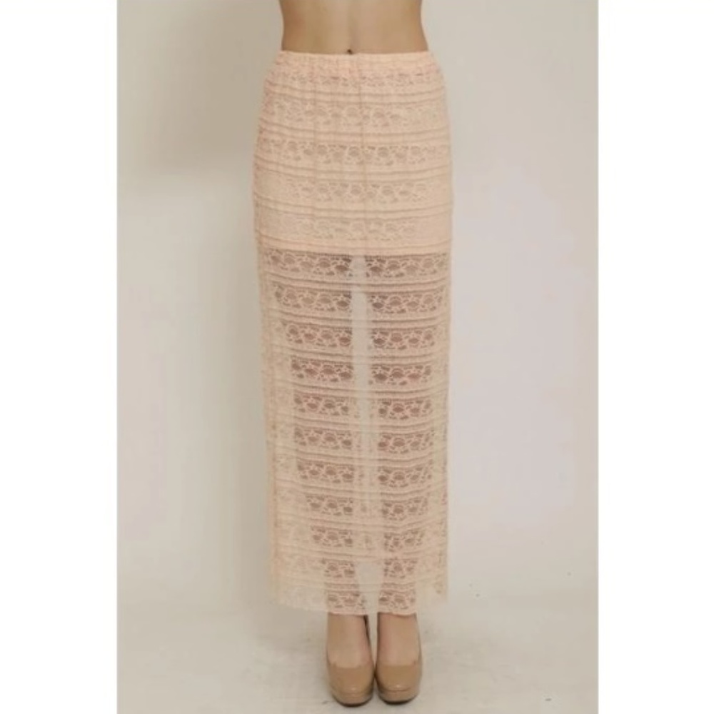Blush Lace Maxi Skirt  *ALL ITEMS ARE NEW, FROM MY CLOSED BOUTIQUE* #8515